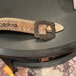 Brown Studded Women's Belt